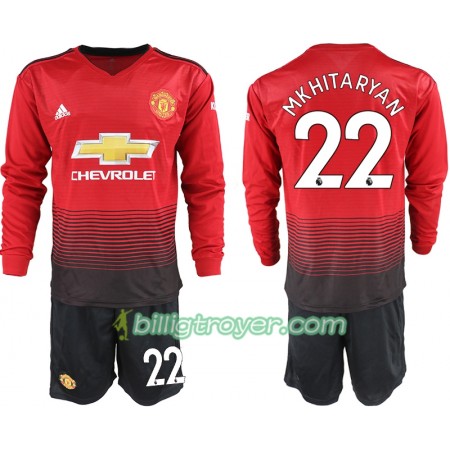 Billige Fotballdrakter Manchester United MKHITARYAN 22 Barn Hjemmedraktsett 2018/19 Langermet